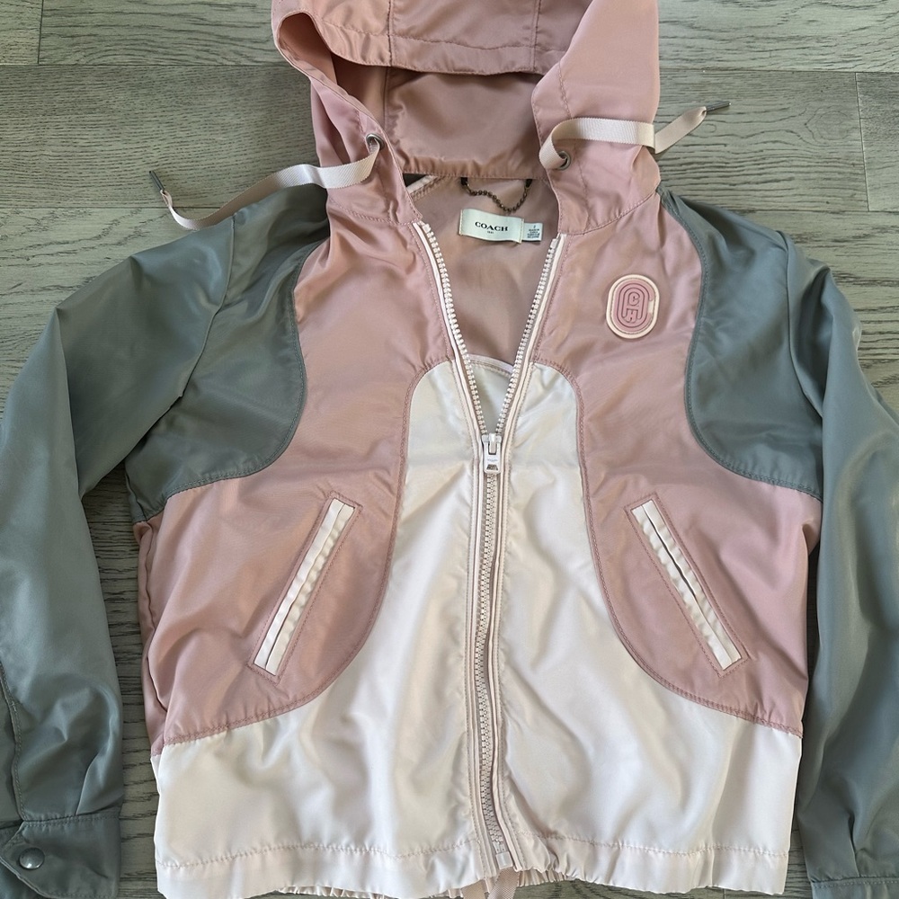 Coach Western Windbreaker, jacket with hoodie, Women's size 2